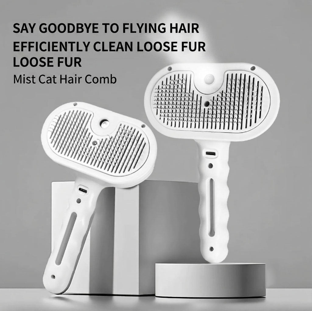 3-in-1 Pet Steam Brush | Electric Spray Cat & Dog Grooming Comb