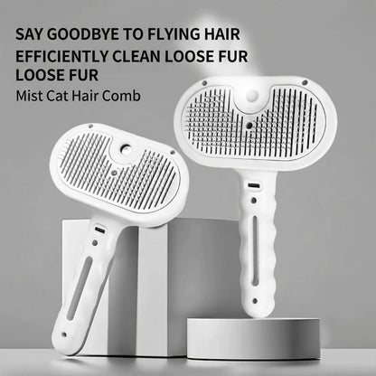 3-in-1 Pet Steam Brush | Electric Spray Cat & Dog Grooming Comb