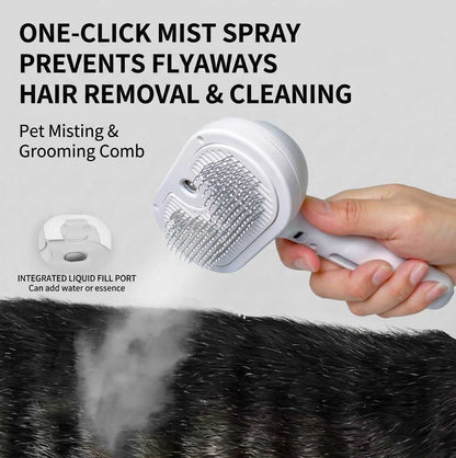 3-in-1 Pet Steam Brush | Electric Spray Cat & Dog Grooming Comb