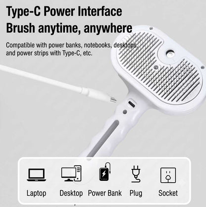 3-in-1 Pet Steam Brush | Electric Spray Cat & Dog Grooming Comb